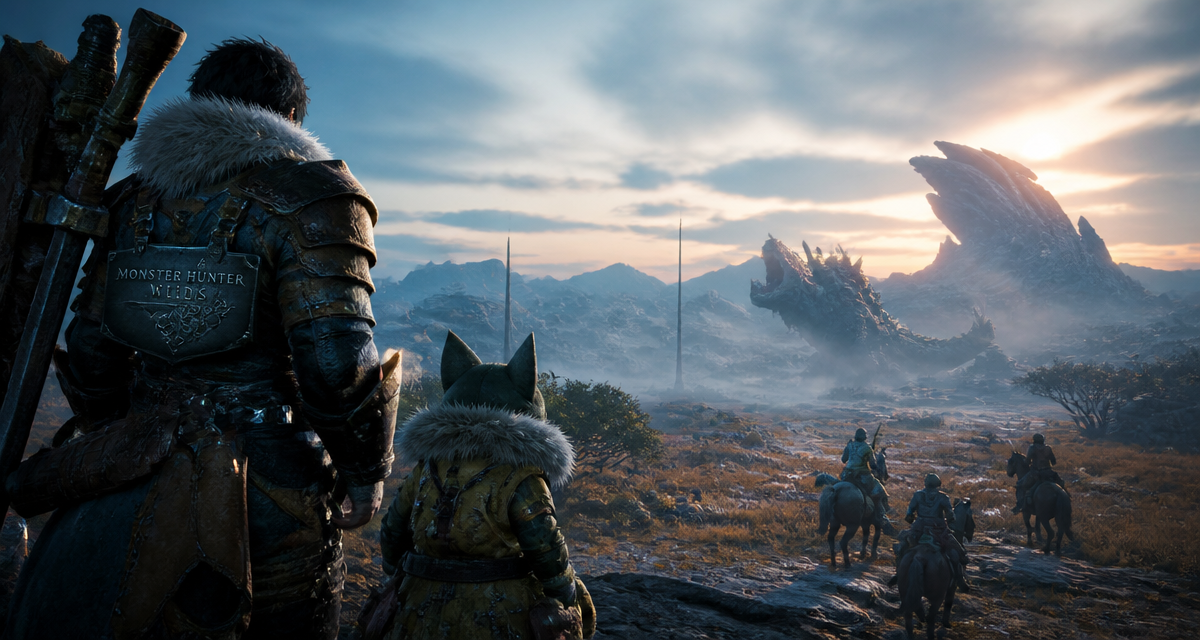 béta monster hunter wilds image chasseurs et monstre