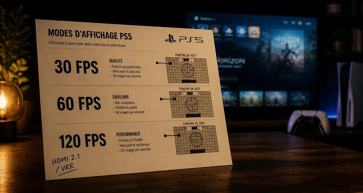 Combien de fps sur PS5 : compare 30 60 120 images par seconde (modes d’affichage)