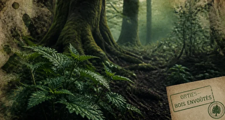 Enshrouded ortie dans les Bois Envoûtés, touffe humide sous-bois.