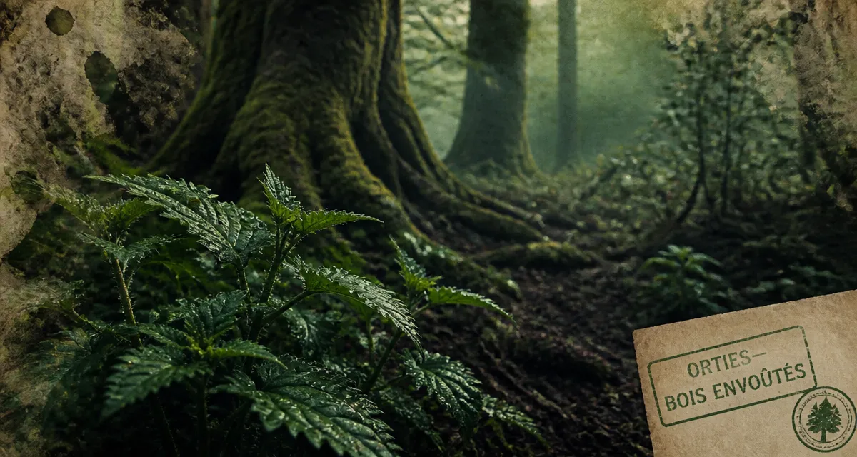 Enshrouded ortie dans les Bois Envoûtés, touffe humide sous-bois.