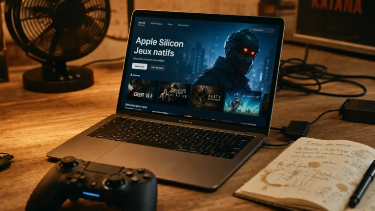Jeux pour MacBook Air : manette sur MacBook Air Apple Silicon