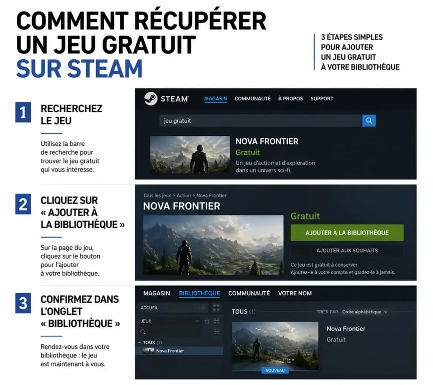 Étapes pour récupérer des jeux gratuits sur Steam pendant les fêtes de Noël