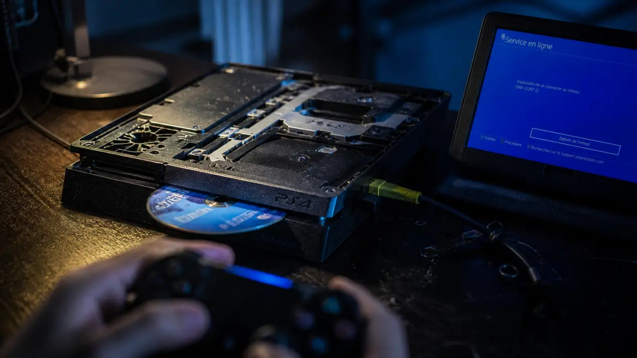 Fermeture serveur PS4 : interface “Service en ligne” sur PS4