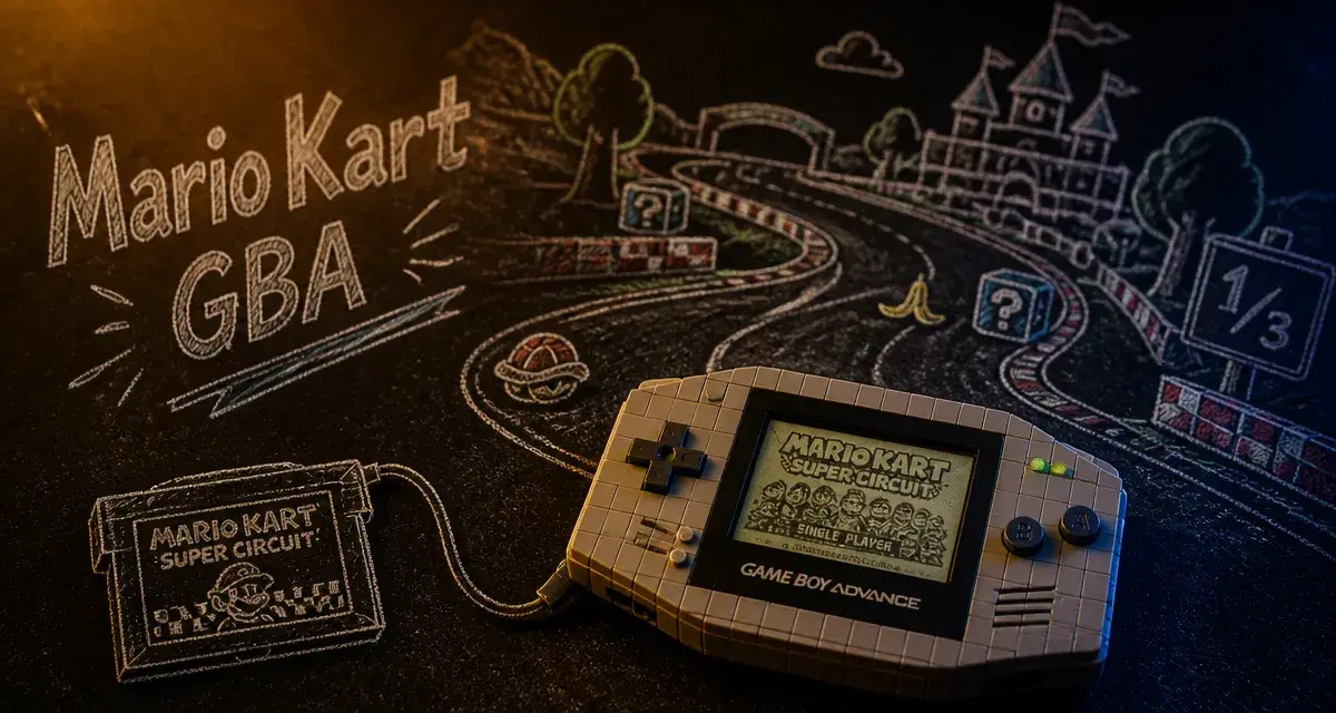 mario kart super circuit sur Game Boy Advance 2001, 40 circuits