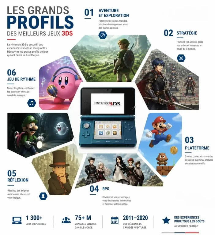 Les meilleurs jeux 3DS classés par genre et style de jeu