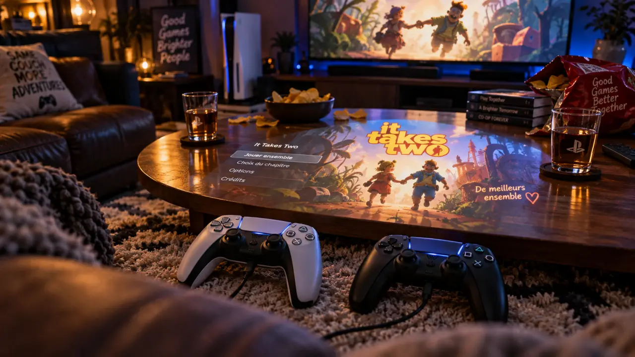 Jeu a 2 ps5 : deux manettes DualSense sur salon