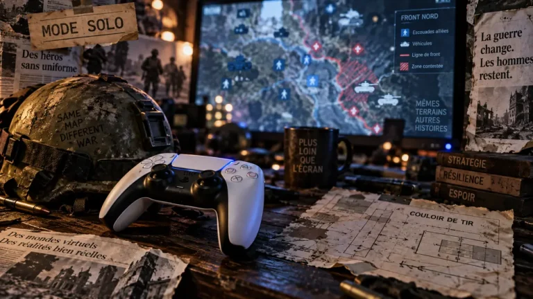 Jeux de guerre PS5 : manette et mode solo, casque et carte tactique