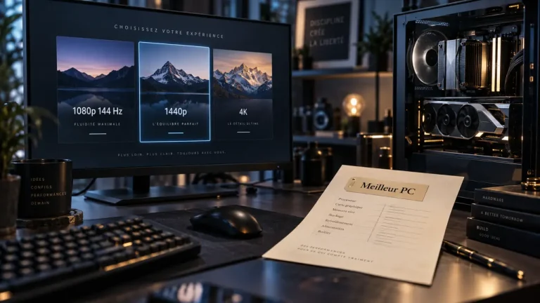 Meilleur pc pour gamer : écran 1440p de PC gamer montrant profils et prix