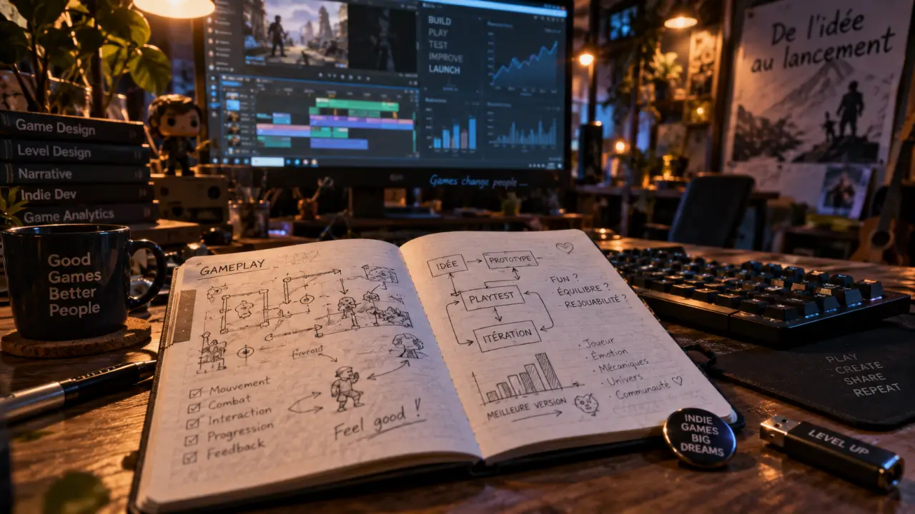 Industrie vidéoludique : carnet de gameplay et lancement du jeu