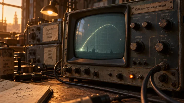 Premier jeu vidéo : oscillographe cathode-ray affichant une trajectoire lumineuse